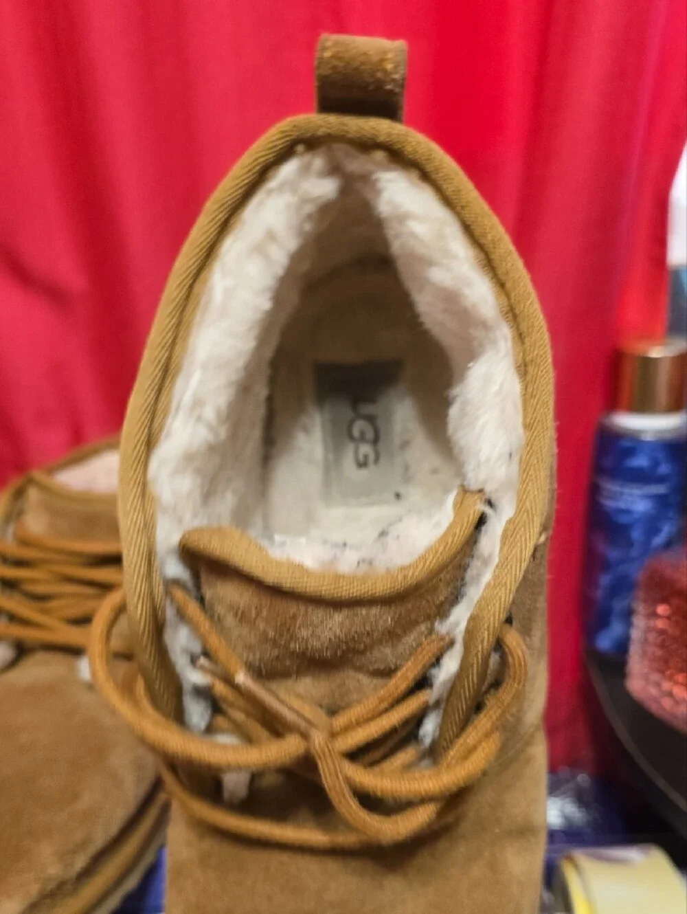 UGG Chestnut Brown Suede Lace-Up Ankle Boots